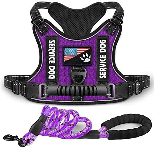 KFX-7382845 Reflective Night Vision Pet Harness with Shock Absorption and Traction Chest Strap