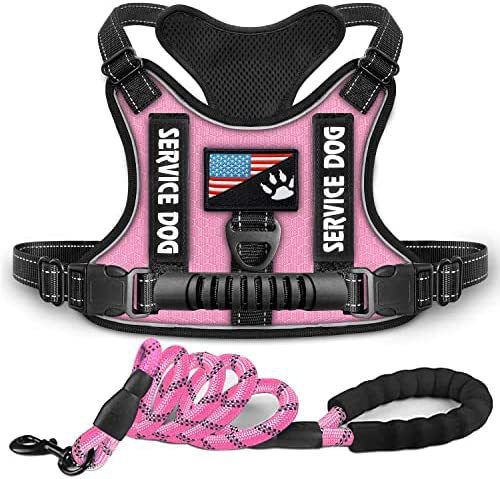 KFX-7382845 Reflective Night Vision Pet Harness with Shock Absorption and Traction Chest Strap