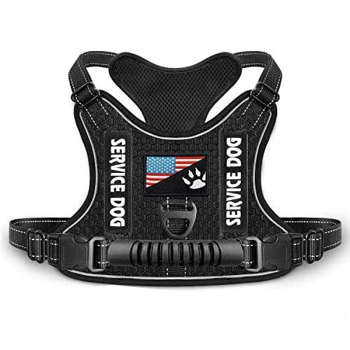 KFX-7382845 Reflective Night Vision Pet Harness with Shock Absorption and Traction Chest Strap