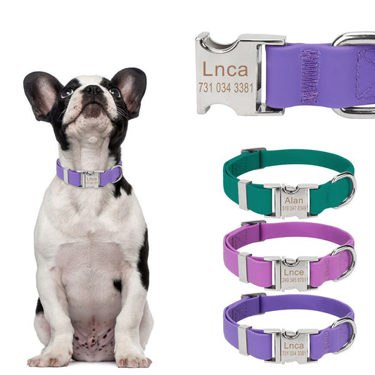 KFX-7385405 Adjustable Waterproof Silicone Pet Traction Rope with Zinc Alloy D Buckle - Multiple Sizes in Purple, Green, Pink