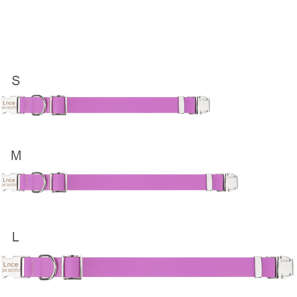 KFX-7385405 Adjustable Waterproof Silicone Pet Traction Rope with Zinc Alloy D Buckle - Multiple Sizes in Purple, Green, Pink