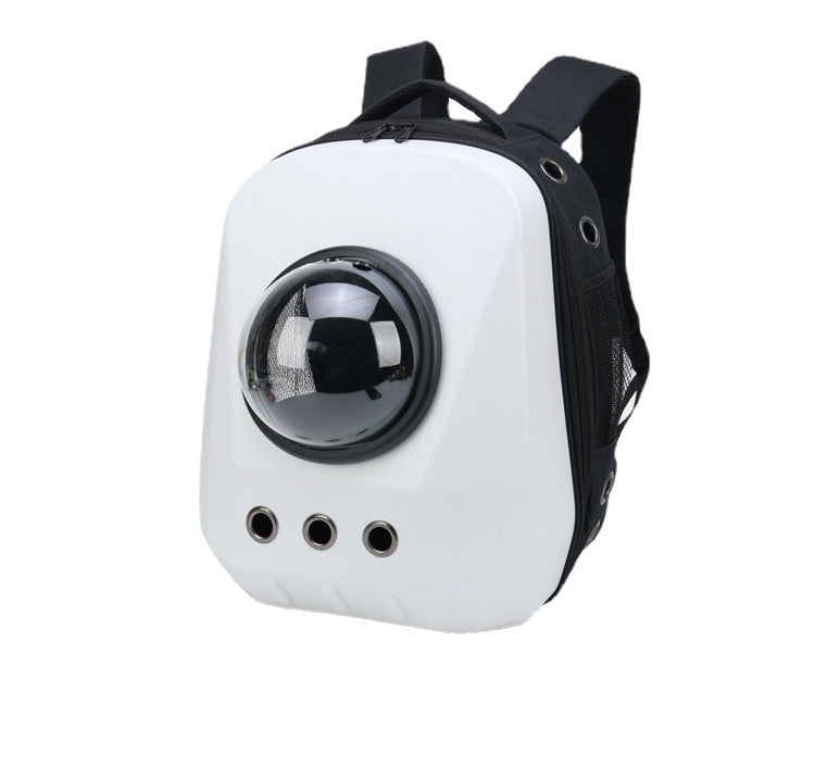 KFX-7385789 Portable Cat Travel Backpack - Medium Soft PVC Space Capsule Design in Solid Colors