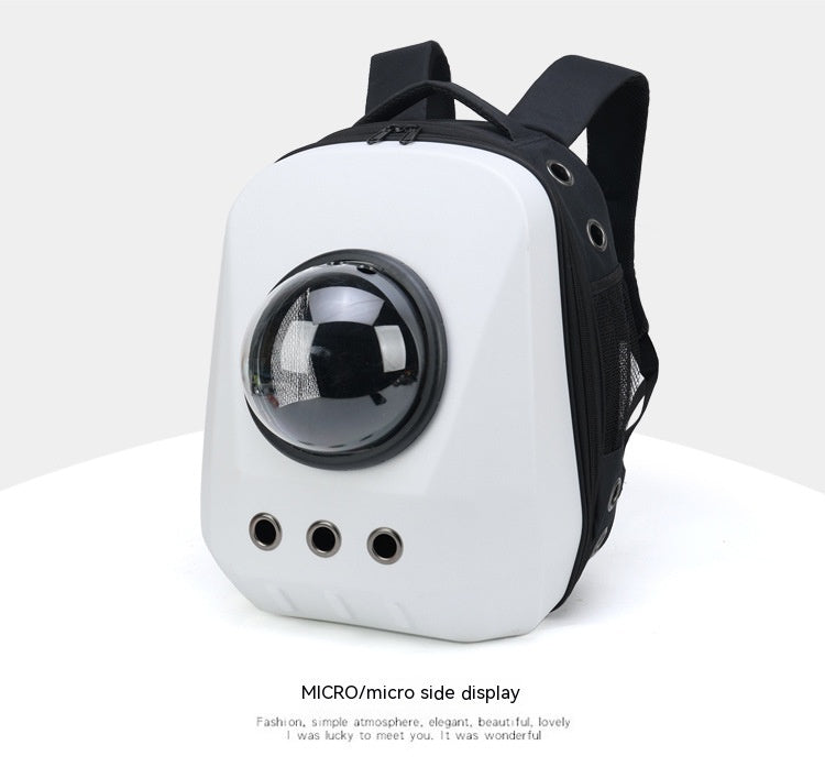 KFX-7385789 Portable Cat Travel Backpack - Medium Soft PVC Space Capsule Design in Solid Colors