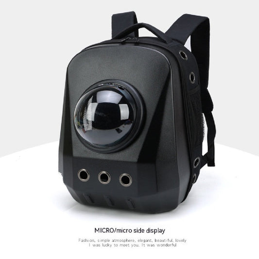 KFX-7385789 Portable Cat Travel Backpack - Medium Soft PVC Space Capsule Design in Solid Colors