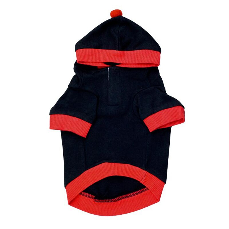 KFX-7387709 Cozy Cotton Hooded Pet Apparel for Holiday Comfort - Red and Black Options