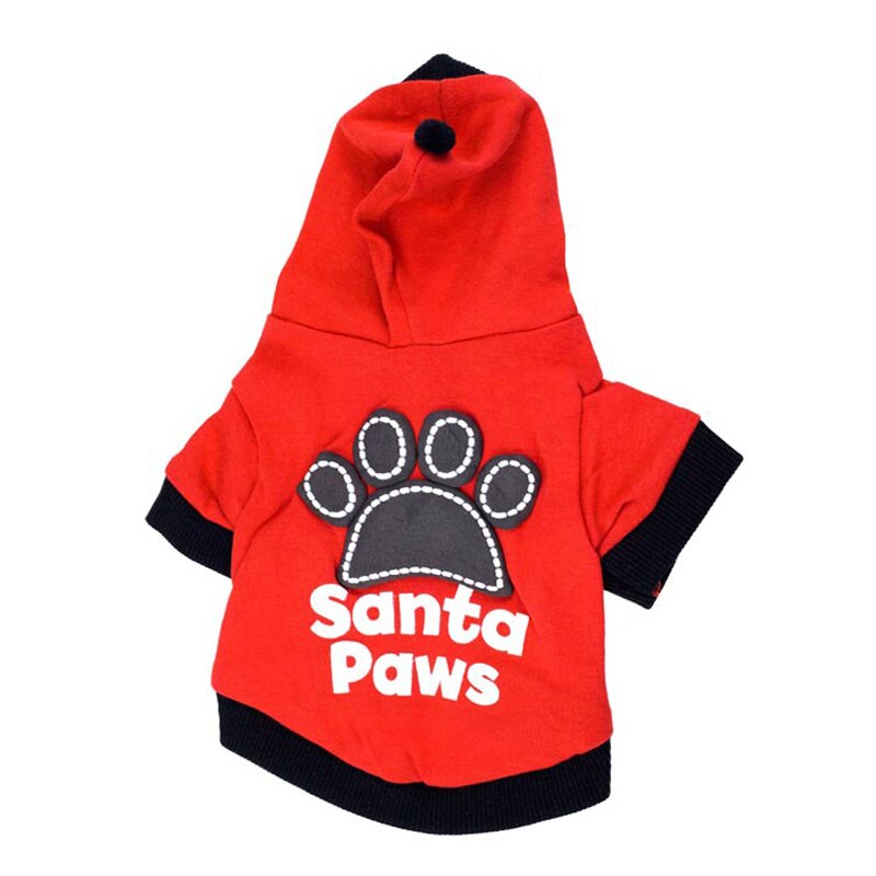 KFX-7387709 Cozy Cotton Hooded Pet Apparel for Holiday Comfort - Red and Black Options