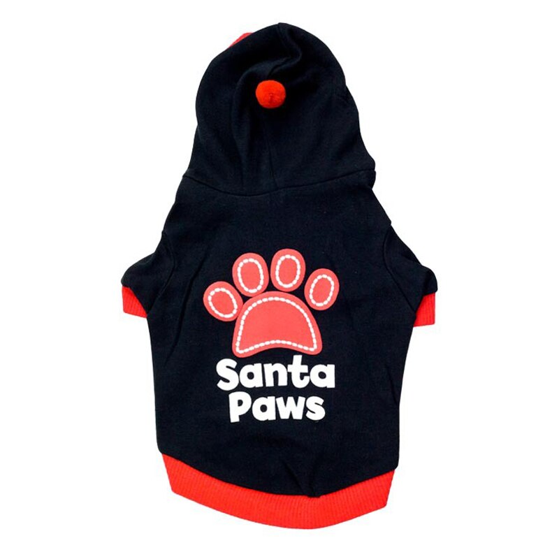 KFX-7387709 Cozy Cotton Hooded Pet Apparel for Holiday Comfort - Red and Black Options