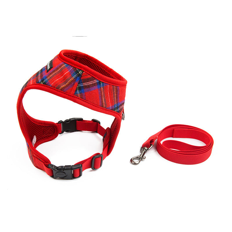 KFX-7388605 Comfortable Breathable Chest Strap Harness for Pugs - Made from Durable Polyester Fiber, Sizes S to XL