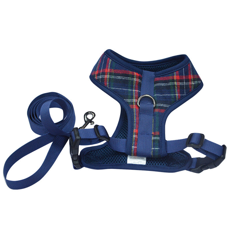 KFX-7388605 Comfortable Breathable Chest Strap Harness for Pugs - Made from Durable Polyester Fiber, Sizes S to XL
