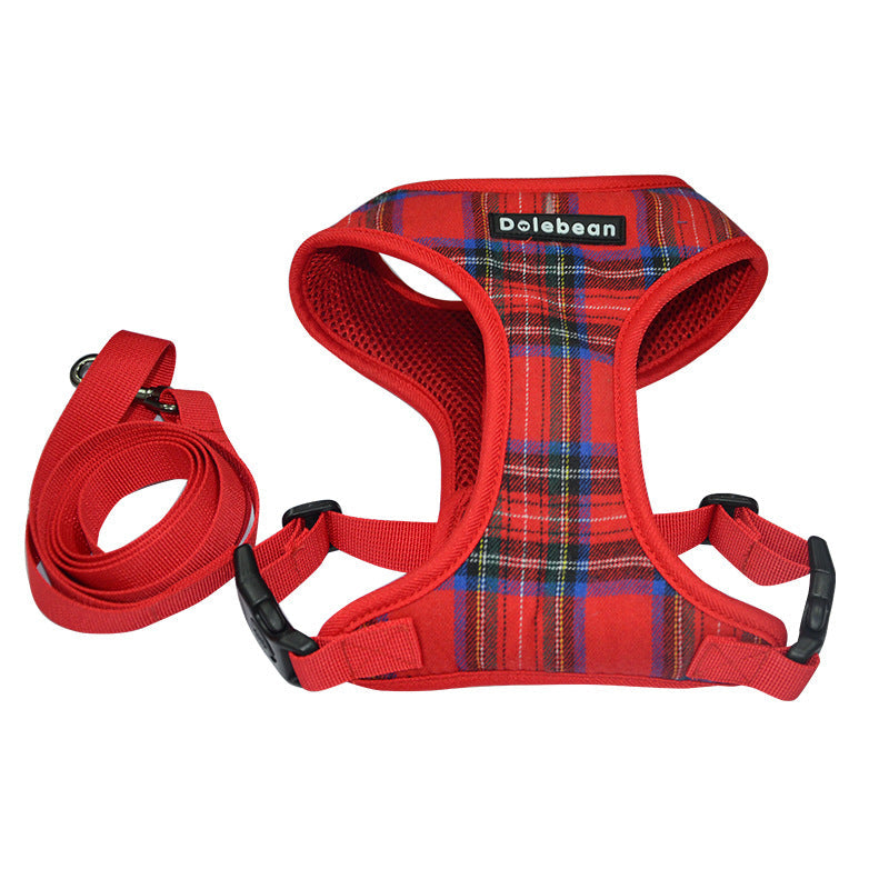 KFX-7388605 Comfortable Breathable Chest Strap Harness for Pugs - Made from Durable Polyester Fiber, Sizes S to XL