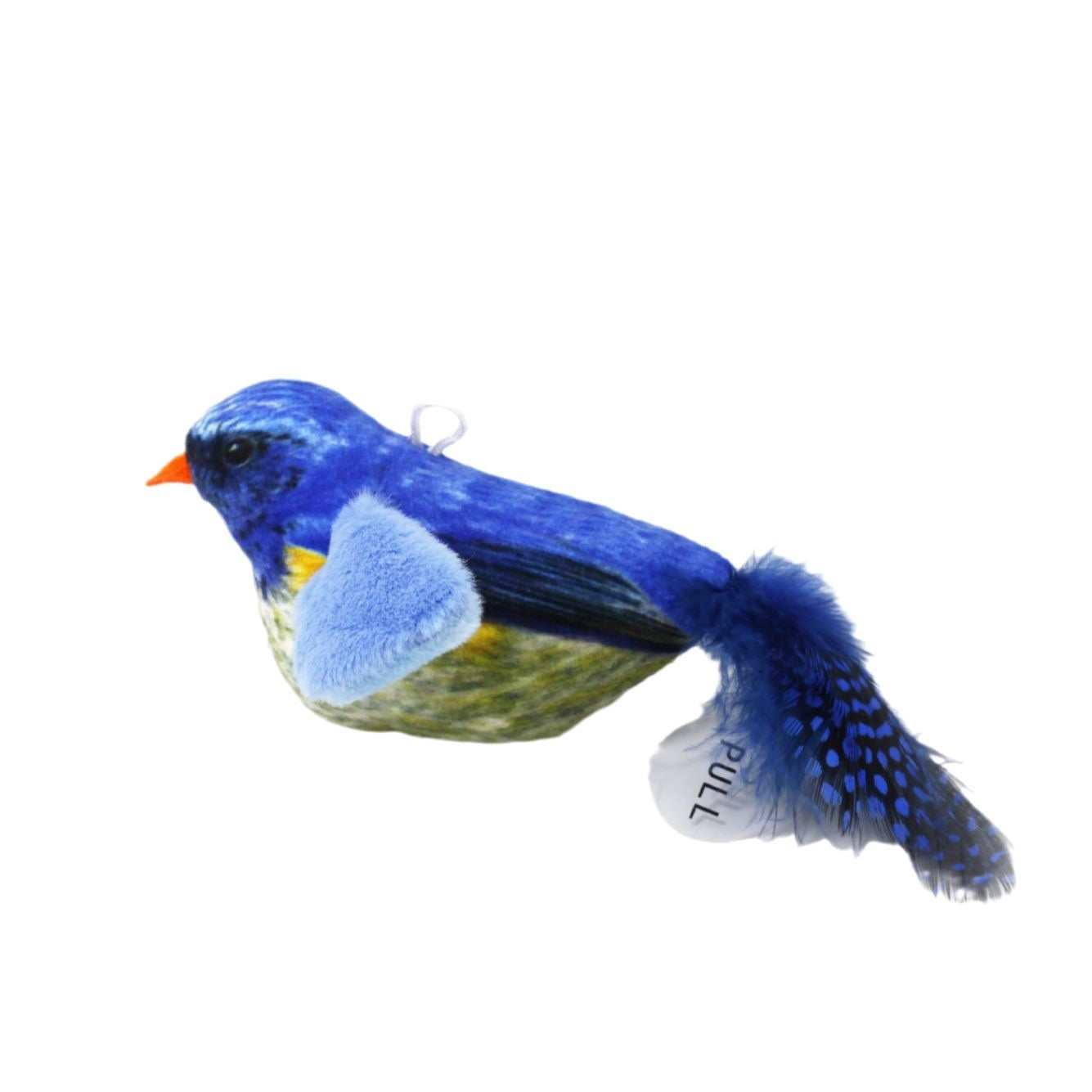KFX-7388989 Colorful Plush Bird Sound Toy for Cats with Hanging Elastic String
