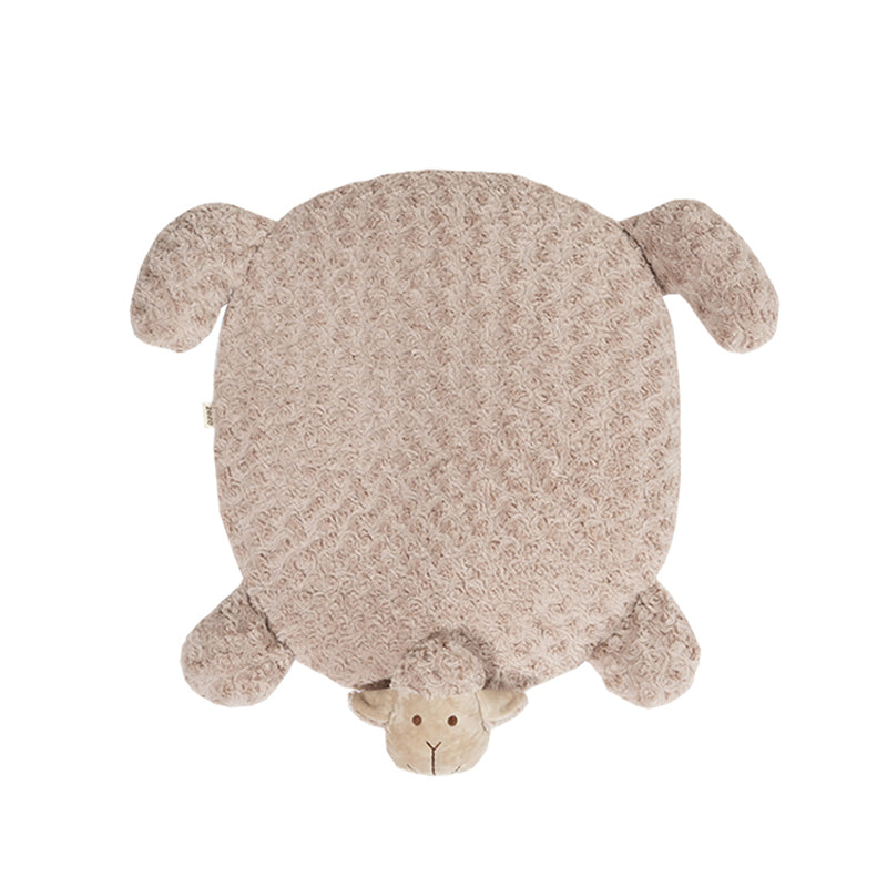 KFX-7391165 Cozy Cashmere Fluffy Mat with Elastic Sponge and PP Cotton in Milk Tea, White, and Pink Colors