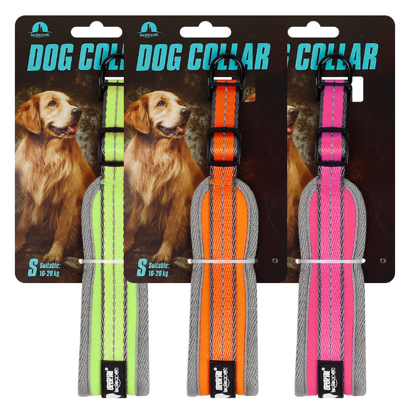 KFX-7391293 Lycra Big Dog Collar in Green, Orange, or Rose Red - Casual Style for All Seasons