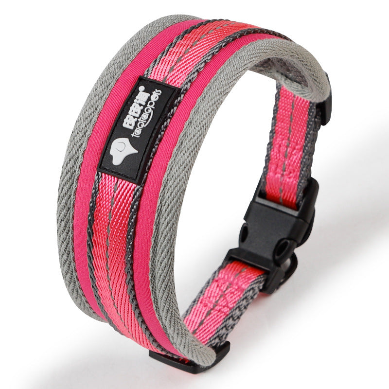KFX-7391293 Lycra Big Dog Collar in Green, Orange, or Rose Red - Casual Style for All Seasons