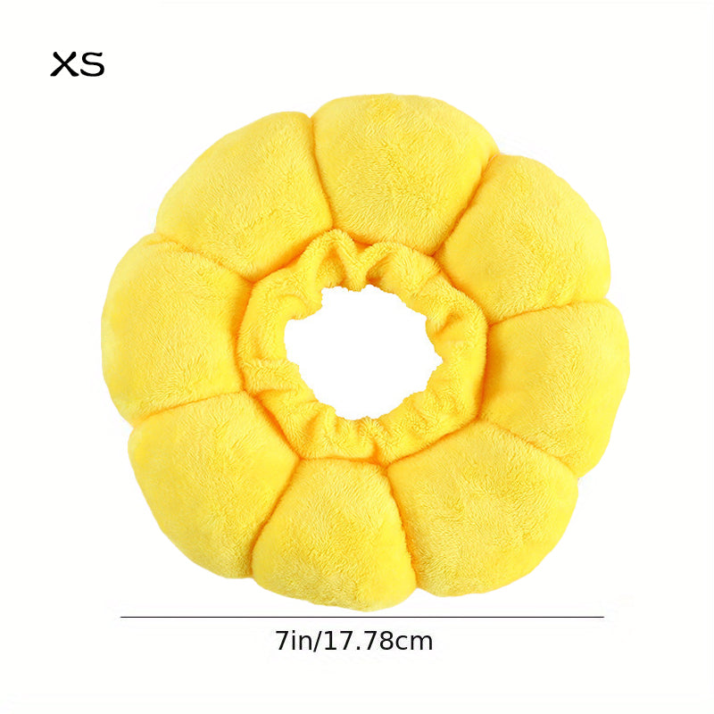KFX-7392573 Adjustable Sunflower Pet Recovery Collar for Small Dogs and Cats, Soft Cotton Wound Healing Cone for Post-Surgery Comfort