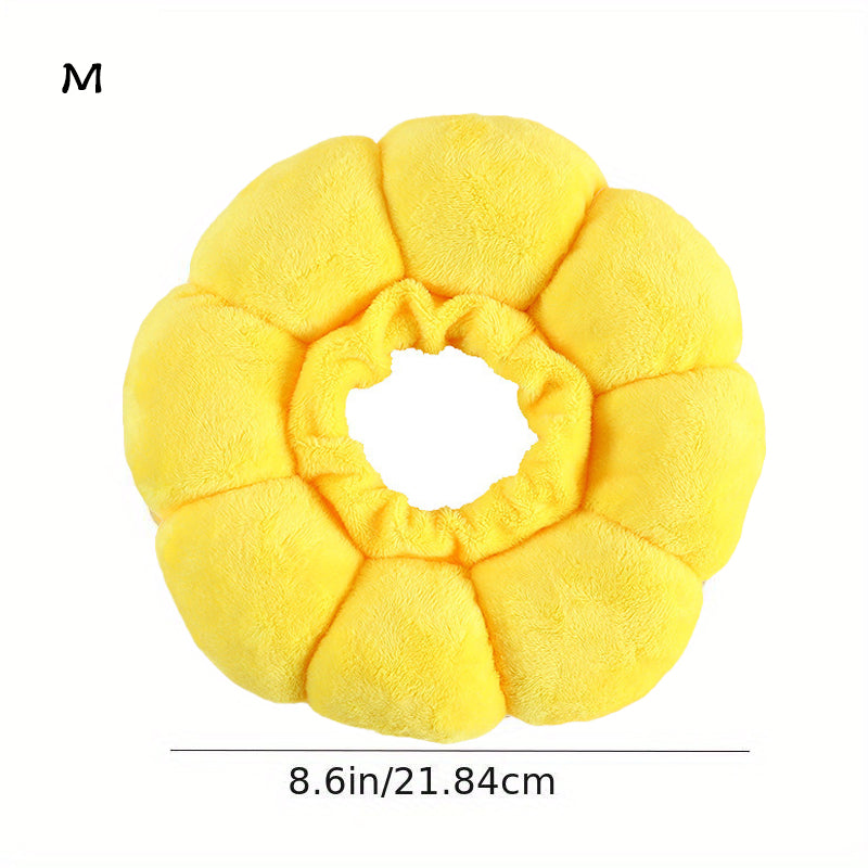 KFX-7392573 Adjustable Sunflower Pet Recovery Collar for Small Dogs and Cats, Soft Cotton Wound Healing Cone for Post-Surgery Comfort