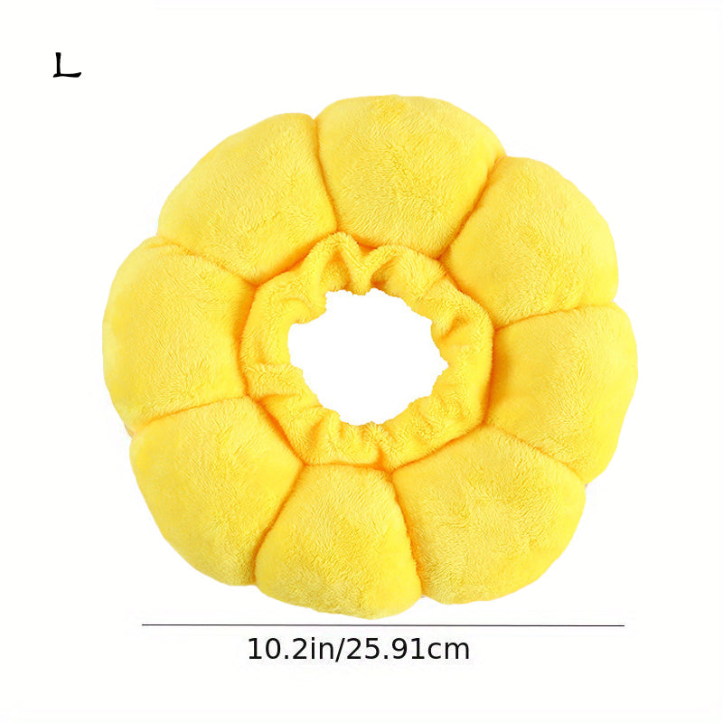 KFX-7392573 Adjustable Sunflower Pet Recovery Collar for Small Dogs and Cats, Soft Cotton Wound Healing Cone for Post-Surgery Comfort