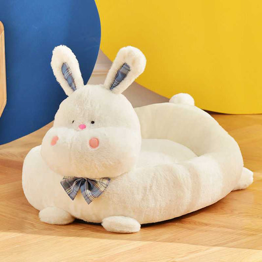KFX-7393341 Cozy Winter Pet Nest Mat for Dogs and Cats - Available in White, Brown, and Gray Fleece Options
