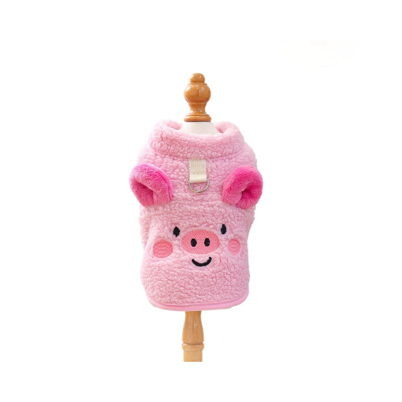 KFX-7393853 Dudu Lambswool Thermal Vest in Little Pig and Little Bear Designs – Unisex Casual Wear Sizes XS-XL