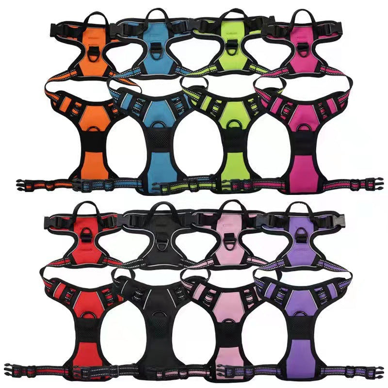 KFX-7394365 Reflective Anti-Shock Dog Vest in Multiple Colors – Adjustable Polyester Safety Harness