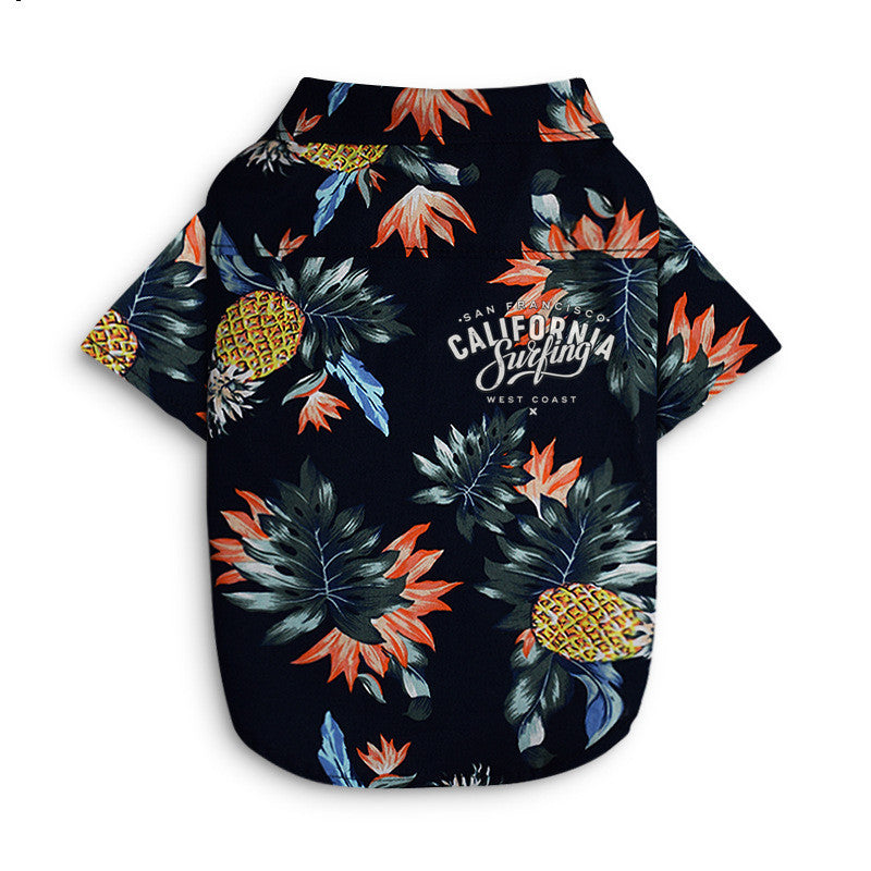 KFX-7394749 Hawaiian-Style Cotton Dog Shirt for Pets - Multiple Sizes Available