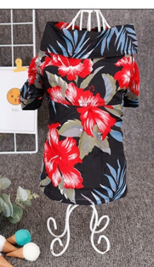 KFX-7394749 Hawaiian-Style Cotton Dog Shirt for Pets - Multiple Sizes Available