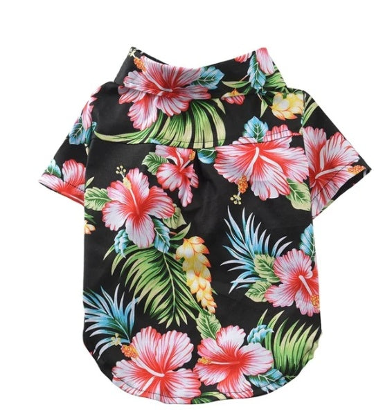 KFX-7394749 Hawaiian-Style Cotton Dog Shirt for Pets - Multiple Sizes Available