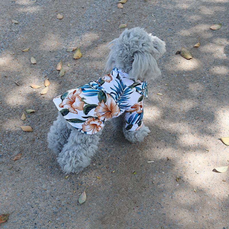 KFX-7394749 Hawaiian-Style Cotton Dog Shirt for Pets - Multiple Sizes Available