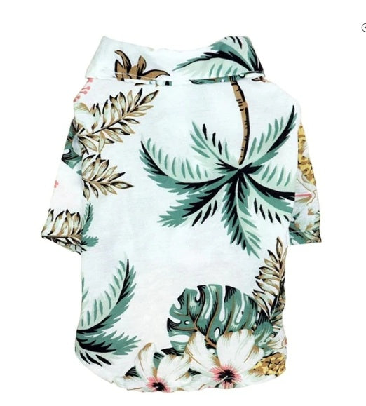 KFX-7394749 Hawaiian-Style Cotton Dog Shirt for Pets - Multiple Sizes Available