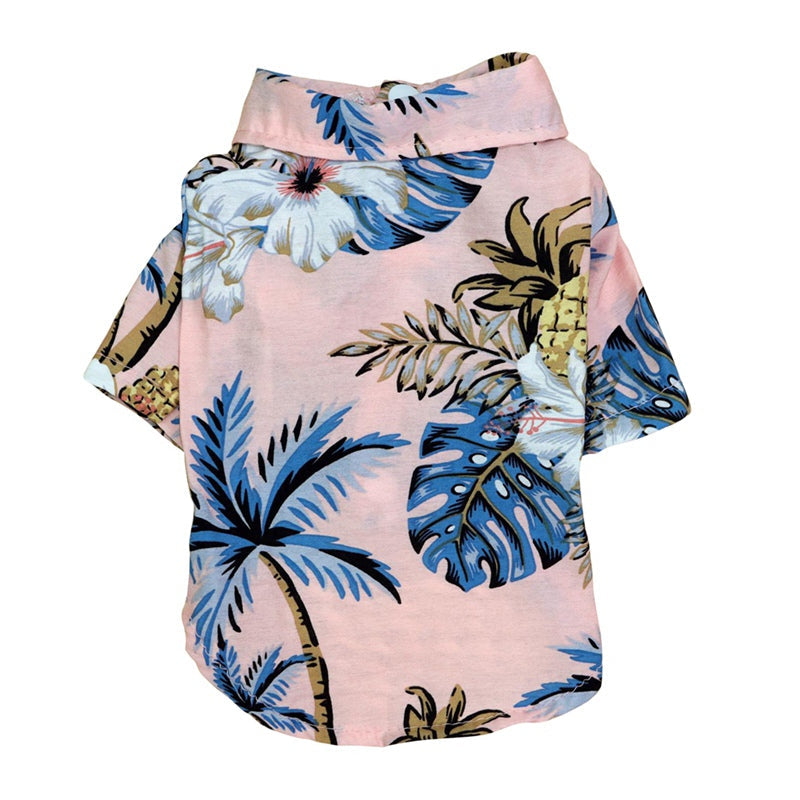 KFX-7394749 Hawaiian-Style Cotton Dog Shirt for Pets - Multiple Sizes Available