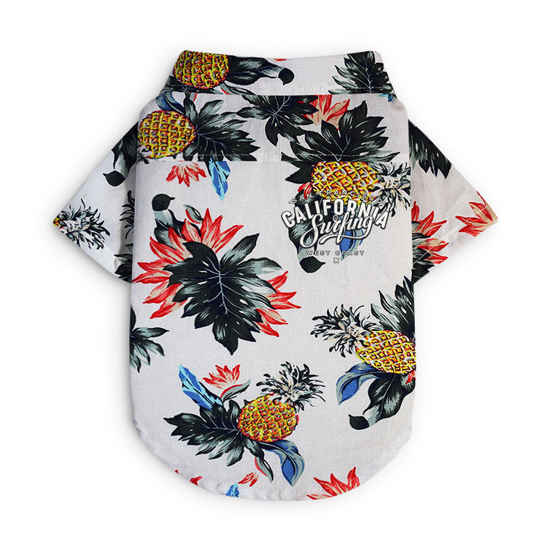 KFX-7394749 Hawaiian-Style Cotton Dog Shirt for Pets - Multiple Sizes Available