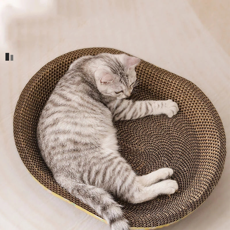 KFX-7395261 Cat Scratching Bowl - Durable Corrugated Paper Vertical Claw Grinding Toy for Cats, Cute Cartoon Design