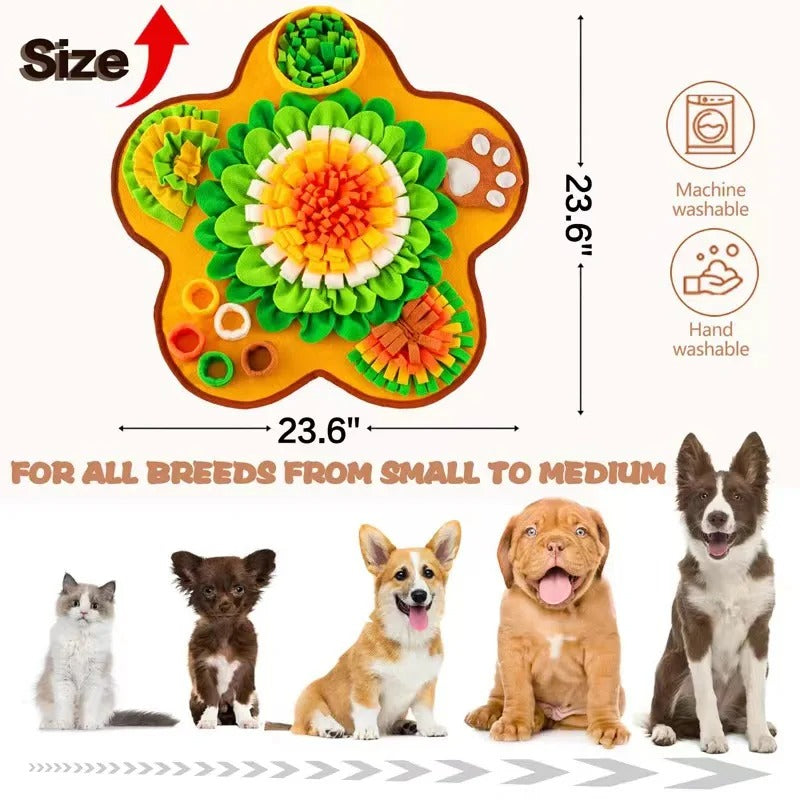 KFX-7396925 Flower-Shaped Olfactory Training Pad for Pets - 60x60CM Polar Fleece Material