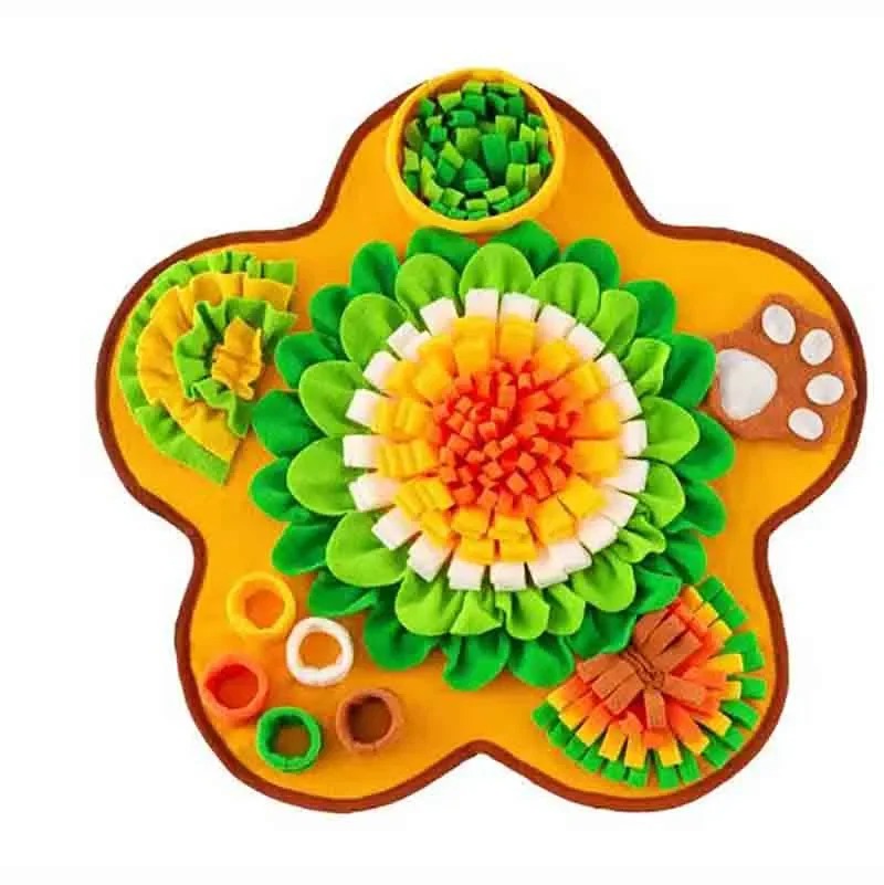KFX-7396925 Flower-Shaped Olfactory Training Pad for Pets - 60x60CM Polar Fleece Material