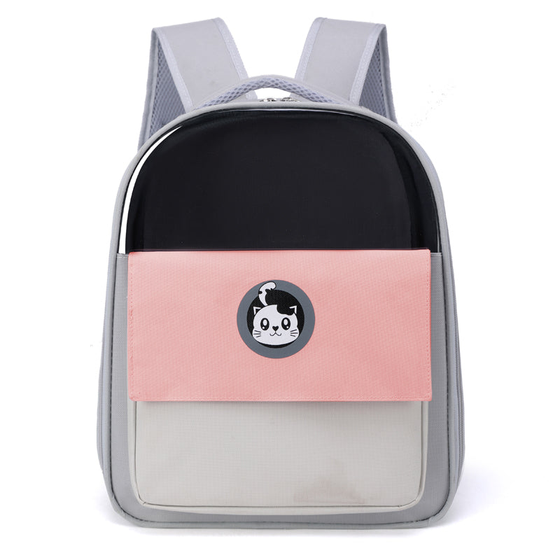 KFX-7397309 Spacious Portable Pet Backpack with Waterproof Design and Reflective Accents