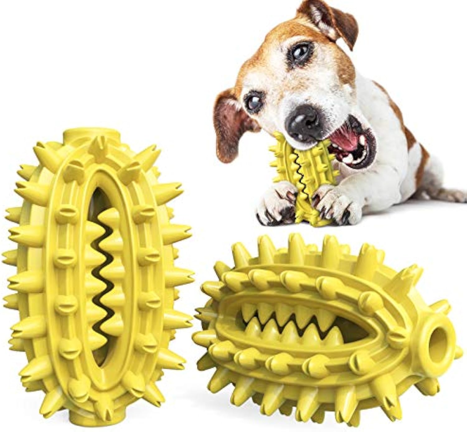KFX-7398333 Durable Cactus Chew Toy for Medium to Large Dogs - Dental Care & Cleaning with Food-Grade Rubber