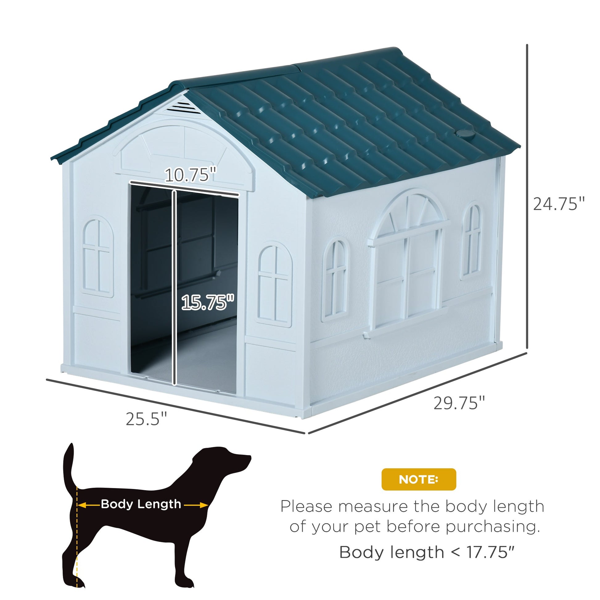 KFX-7398717 Cozy Indoor/Outdoor Dog House for Small to Medium Dogs - Water-Resistant & Ventilated Design