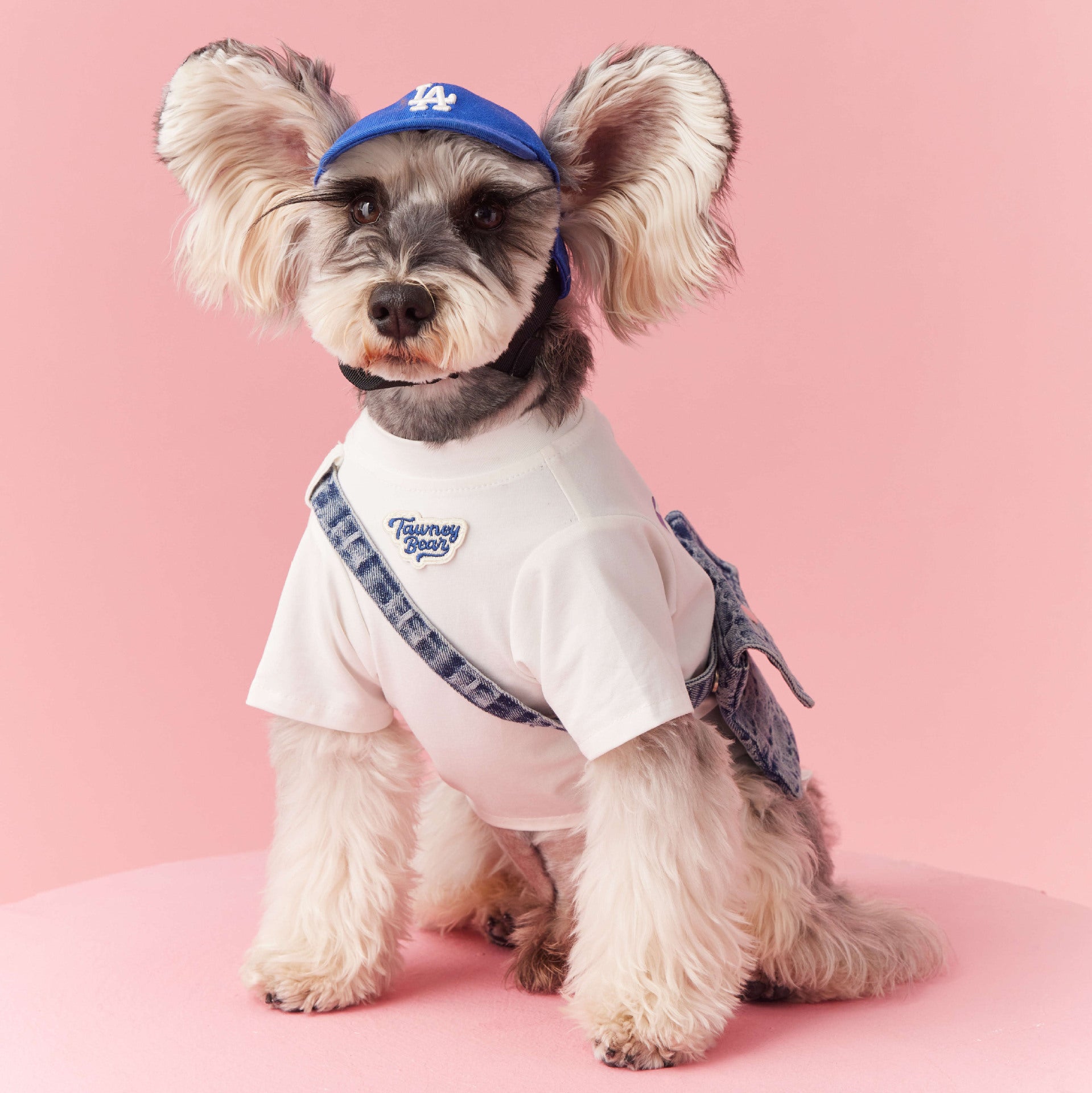 KFX-7399613 Summer Dog Clothes for Small Dogs - Casual Cotton Outfit for Schnauzer & Bichon with Detachable Backpack