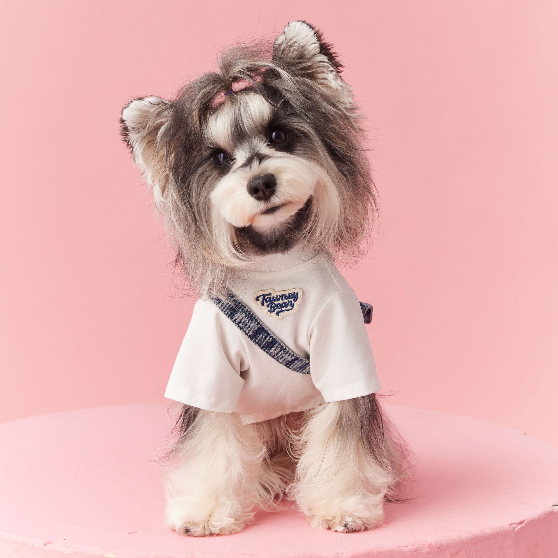 KFX-7399613 Summer Dog Clothes for Small Dogs - Casual Cotton Outfit for Schnauzer & Bichon with Detachable Backpack