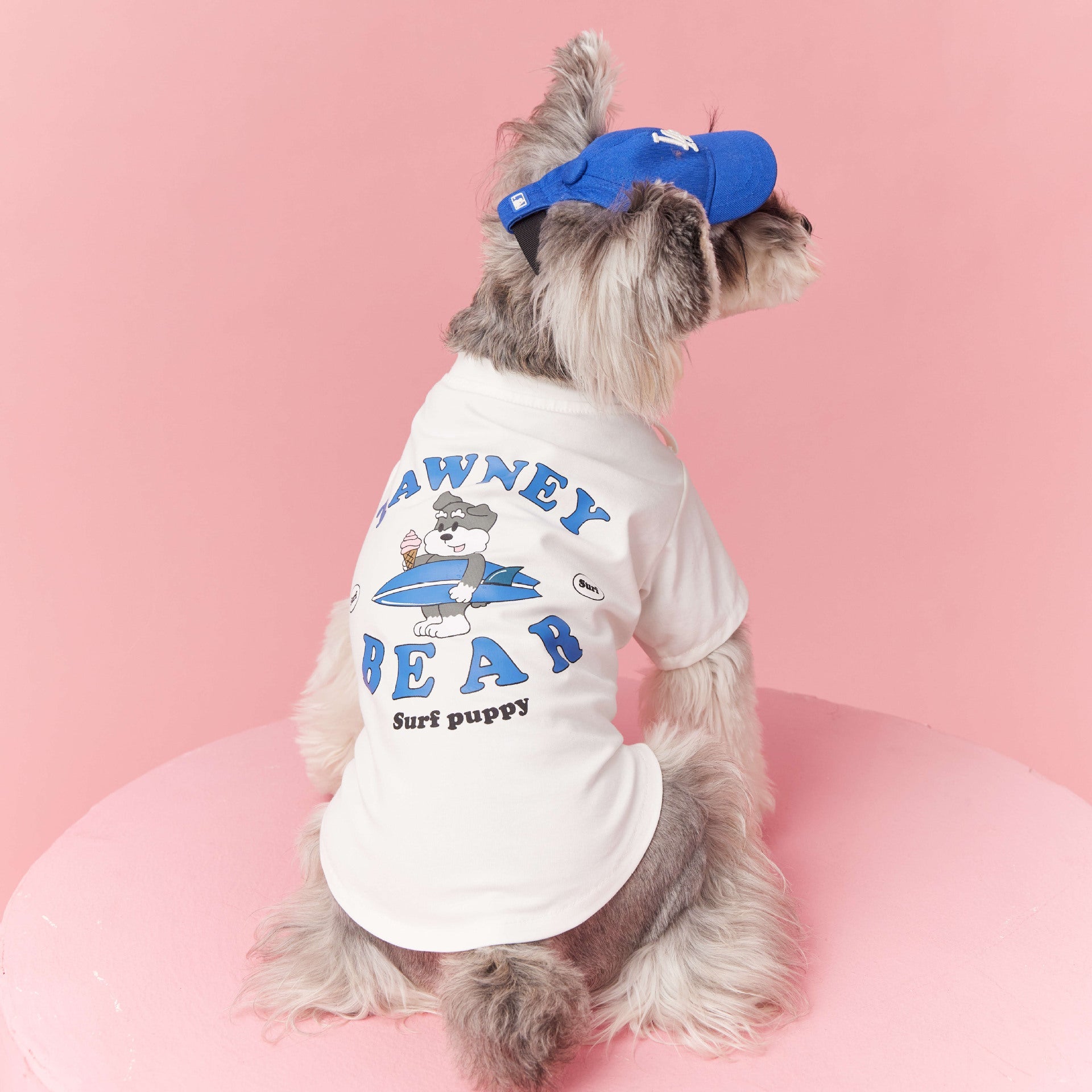 KFX-7399613 Summer Dog Clothes for Small Dogs - Casual Cotton Outfit for Schnauzer & Bichon with Detachable Backpack