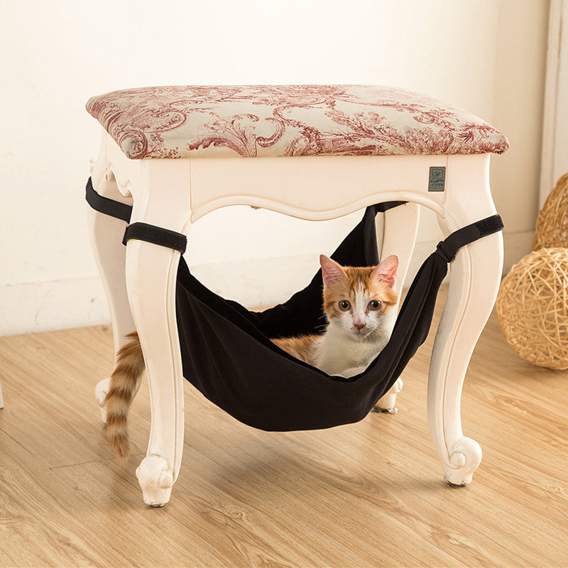 KFX-7402429 Detachable Cat Hammock Bed – 100% Cotton Cat Lounger with Adjustable Straps