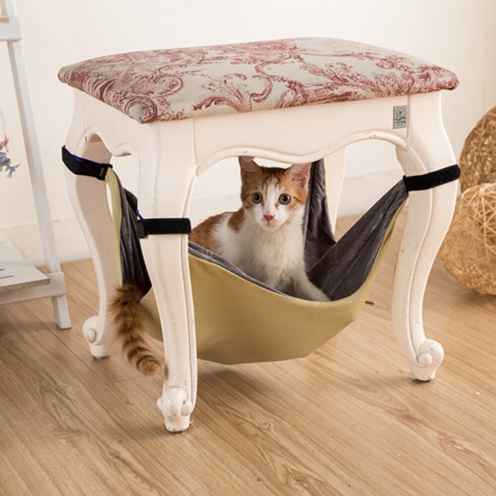 KFX-7402429 Detachable Cat Hammock Bed – 100% Cotton Cat Lounger with Adjustable Straps