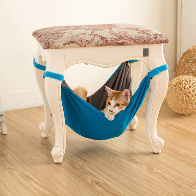 KFX-7402429 Detachable Cat Hammock Bed – 100% Cotton Cat Lounger with Adjustable Straps