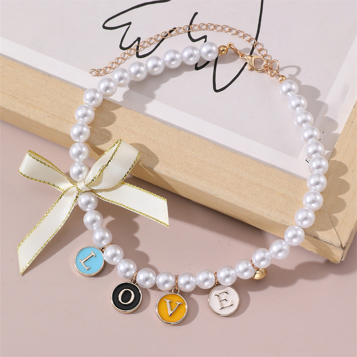 KFX-7403453 Monochrome Cartoon Pattern Pendant Necklace for Pets