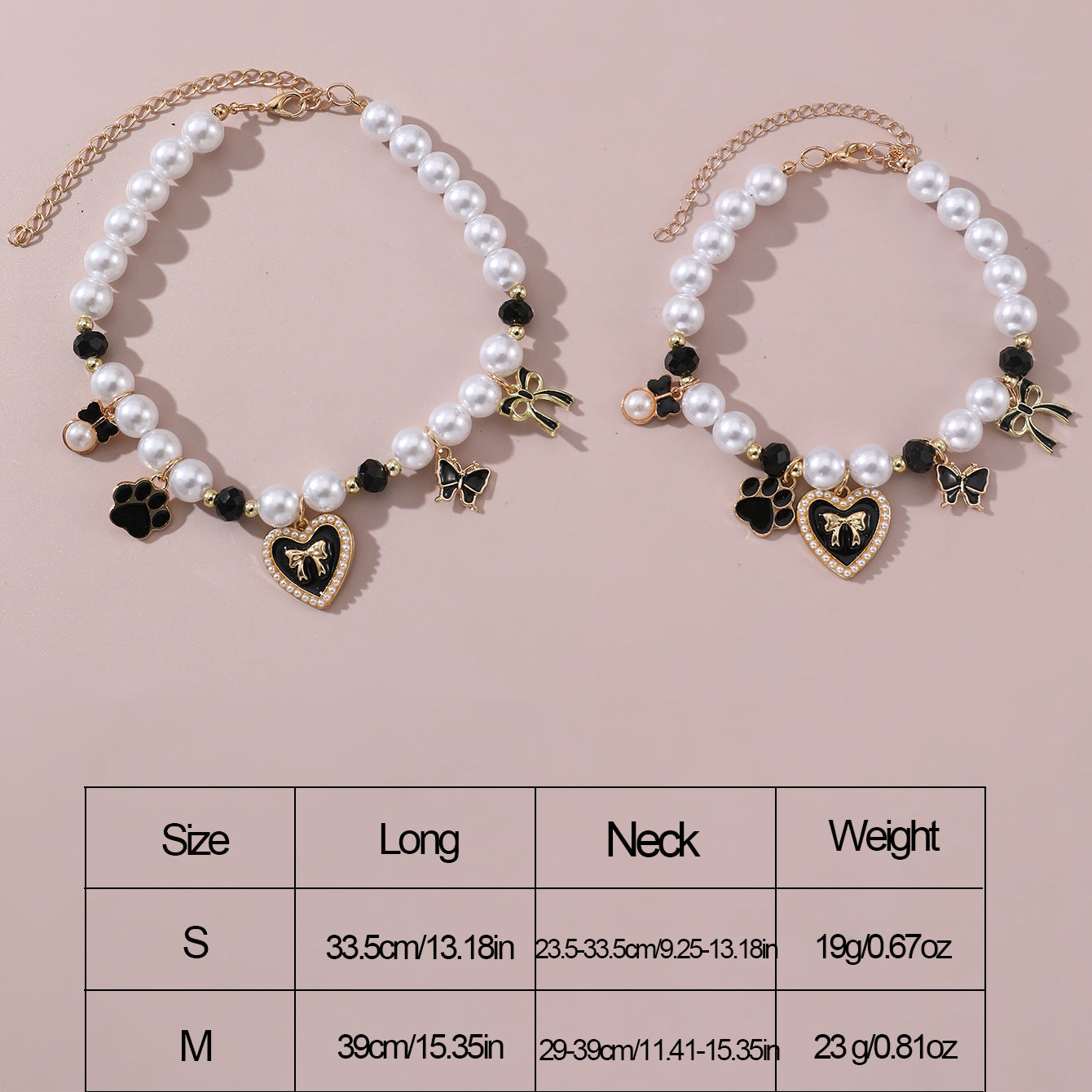 KFX-7403453 Monochrome Cartoon Pattern Pendant Necklace for Pets