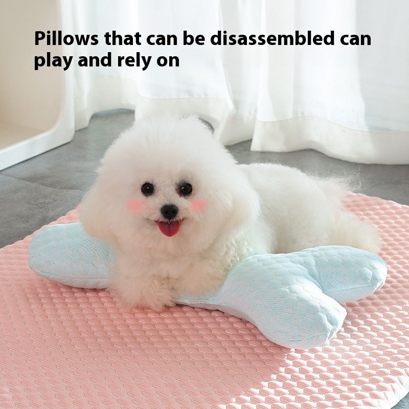 KFX-7404861 Cooling Dog and Cat Sleeping Mat - Breathable Non-Slip Pet Bed for Comfort in Spring and Summer