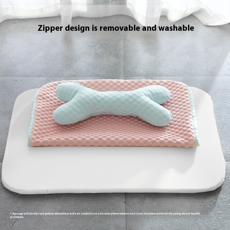 KFX-7404861 Cooling Dog and Cat Sleeping Mat - Breathable Non-Slip Pet Bed for Comfort in Spring and Summer