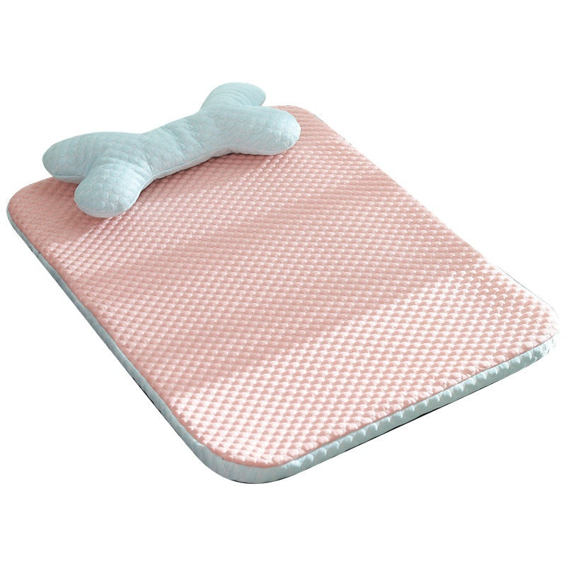 KFX-7404861 Cooling Dog and Cat Sleeping Mat - Breathable Non-Slip Pet Bed for Comfort in Spring and Summer