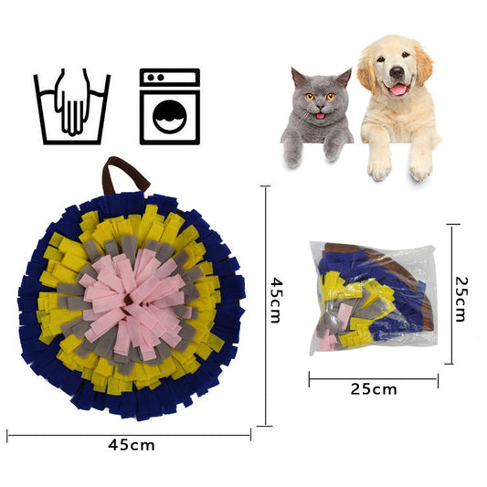 KFX-7405629 Interactive Slow Feed Training Mat for Pets - Sniffing and Exercising Felt Cloth Mat