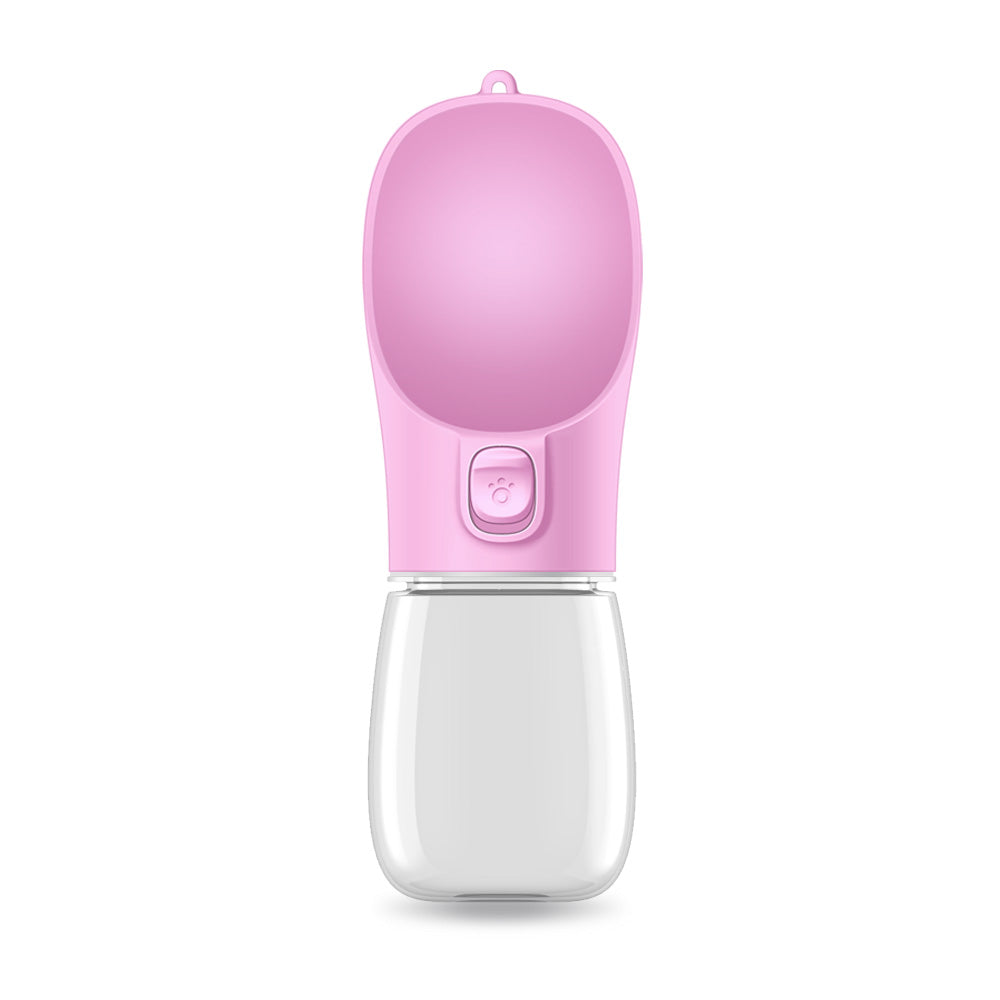 KFX-7406653 Pet Portable Drinking Cup - 350ML/550ML Plastic Water Bottle in Pink, White, and Green